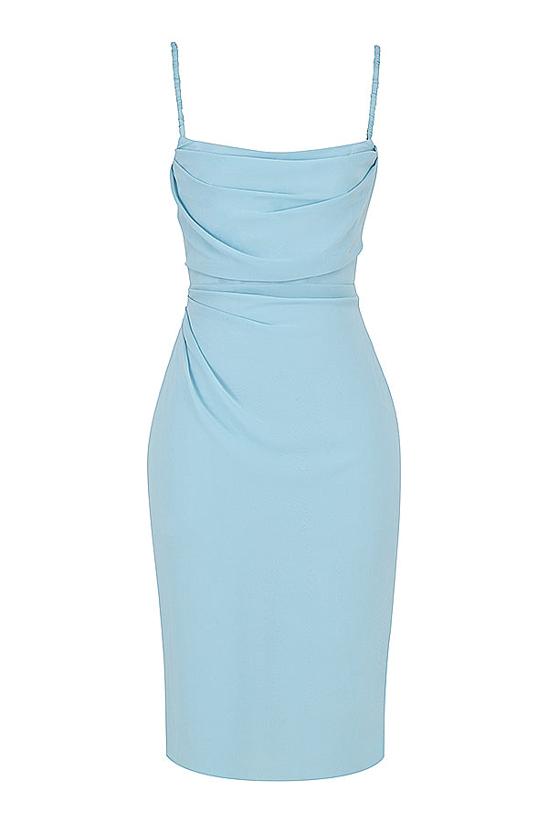 Draperad midiklänning korsett