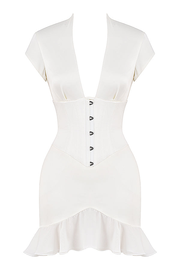 Korsett miniklänning med volanger