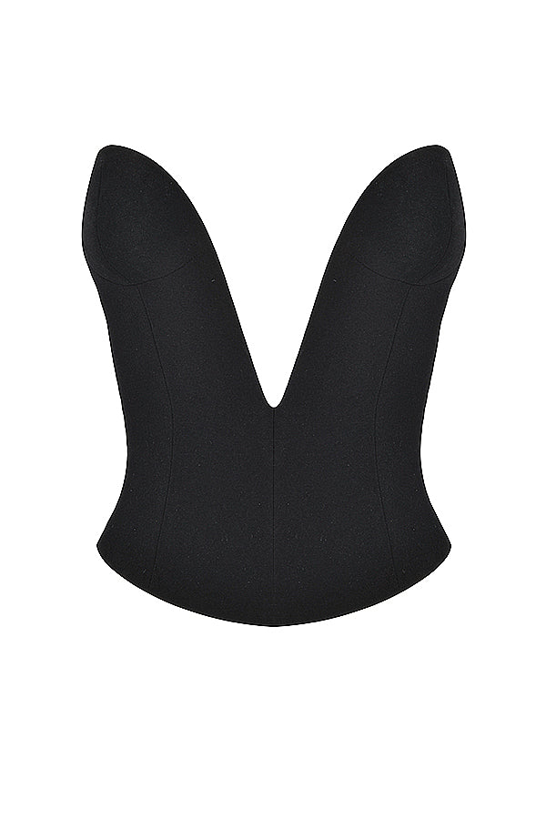 Djupt skuren korsett med maxikjol