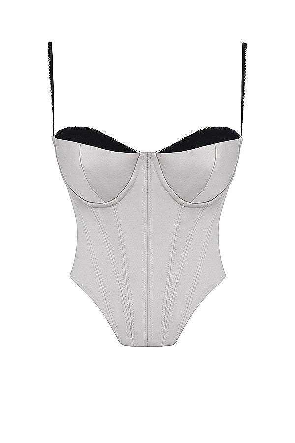 Beige satin elegant korsett