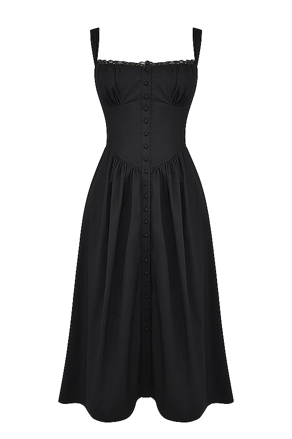 Lång knäppt lätt klänning