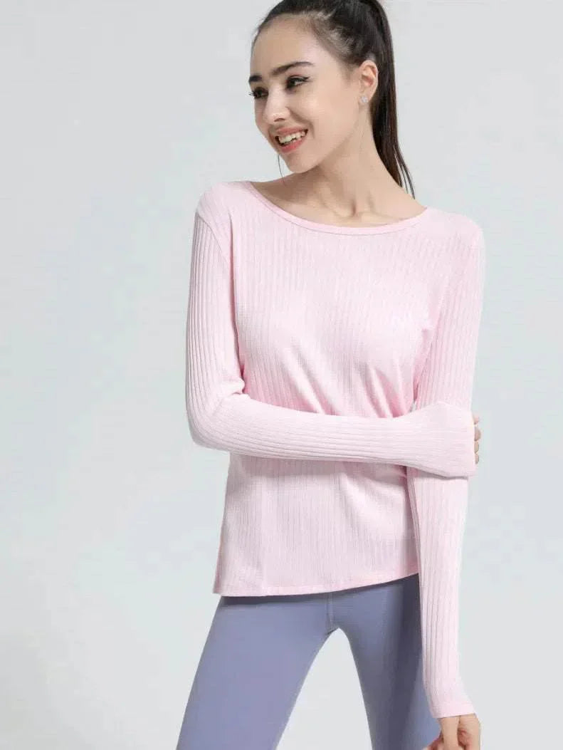 Long sleeve ribbed top