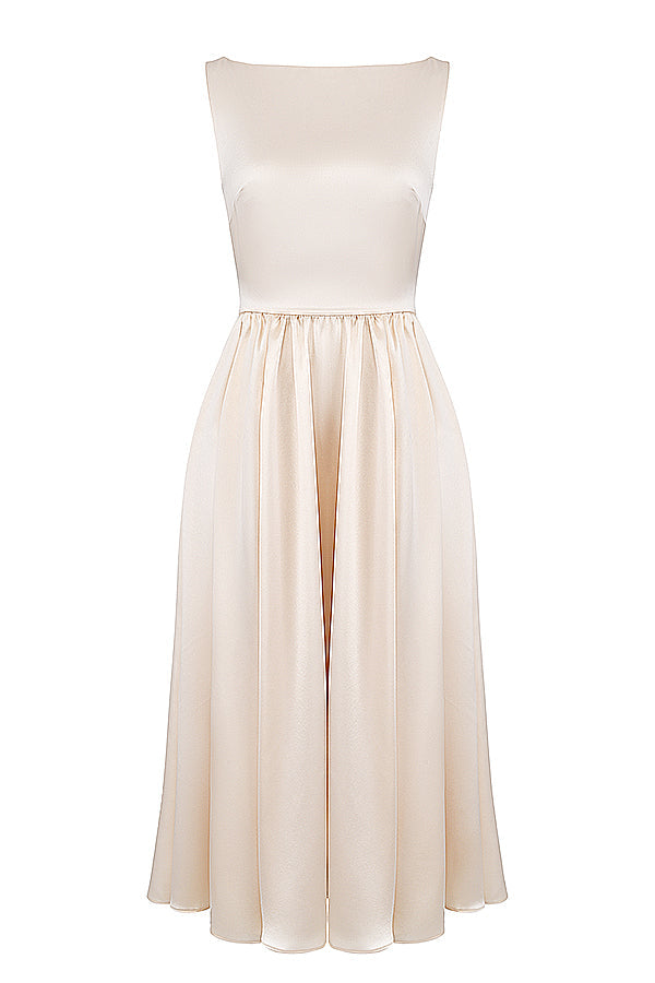 Krämfärgad avslappnad medium klänning