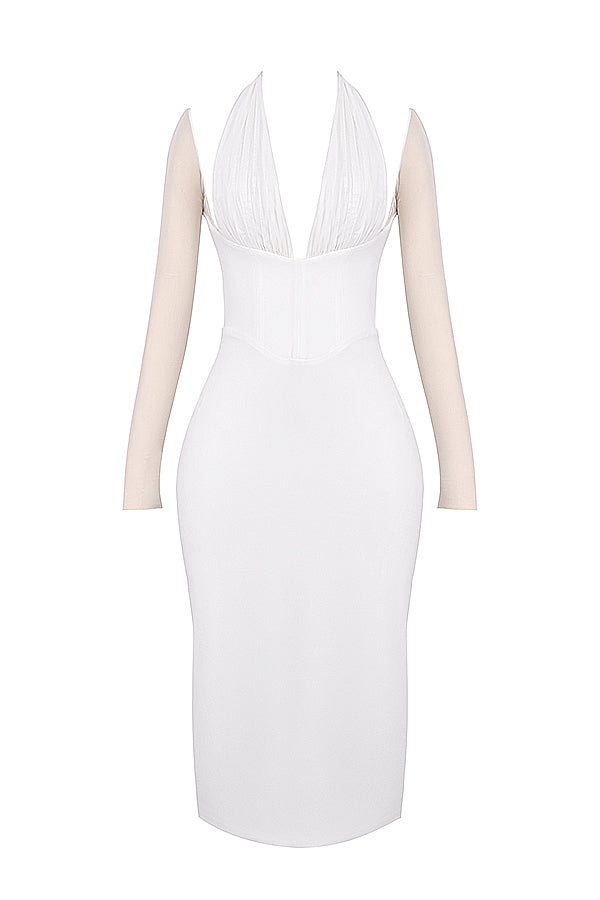 Long dress with transparent sleeves