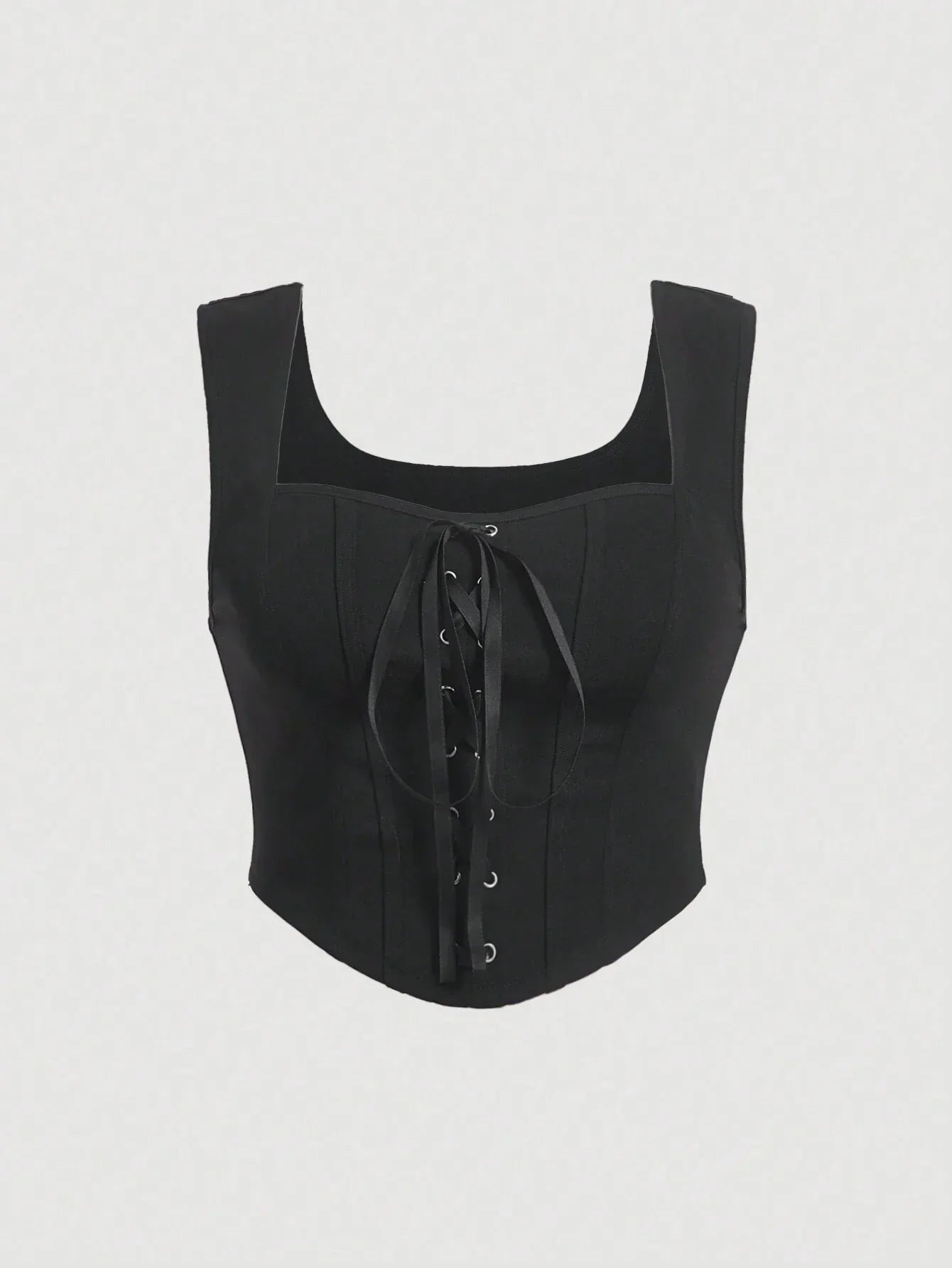 Lace-up top with fitted cut