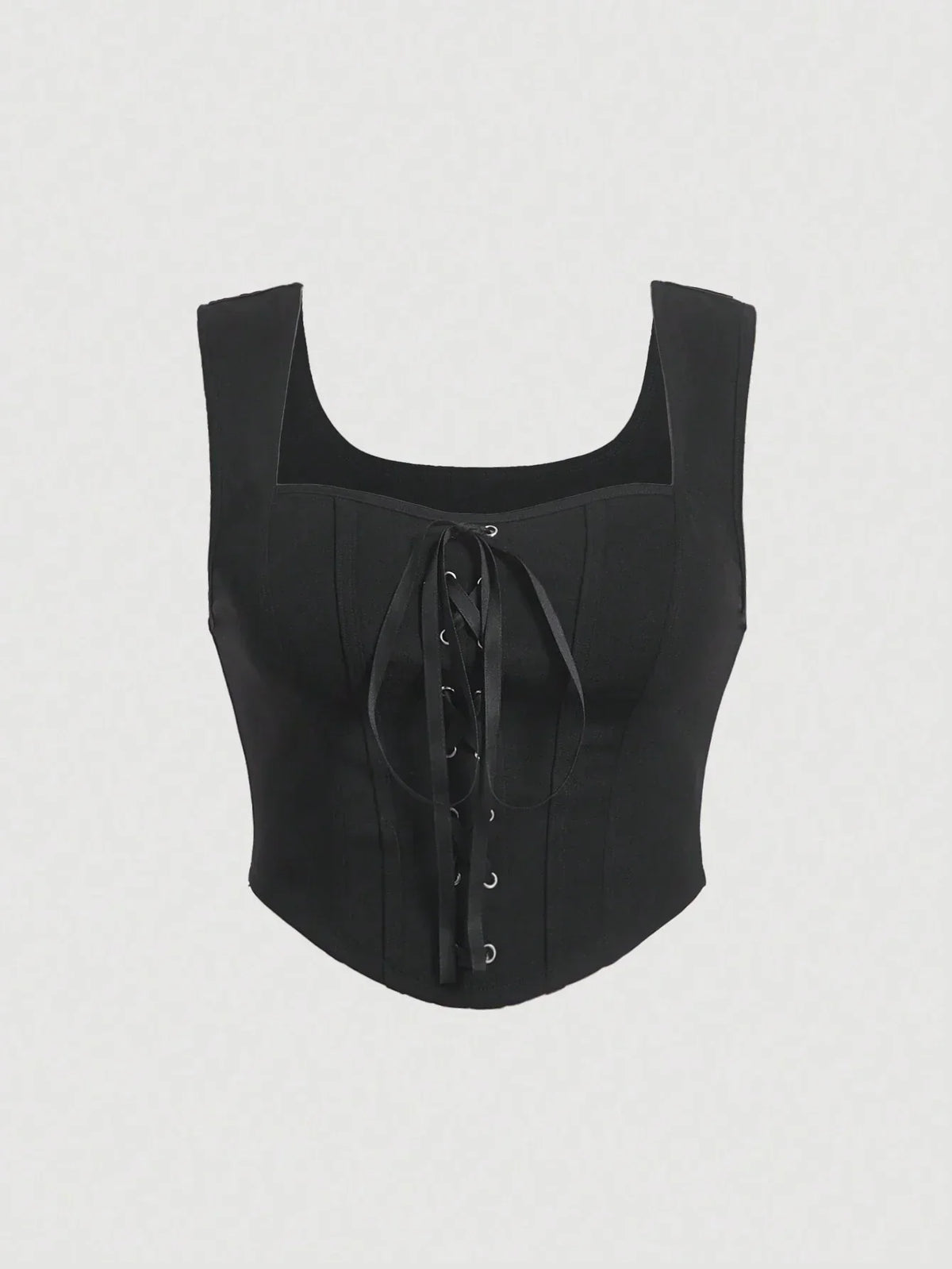 Lace-up top with fitted cut