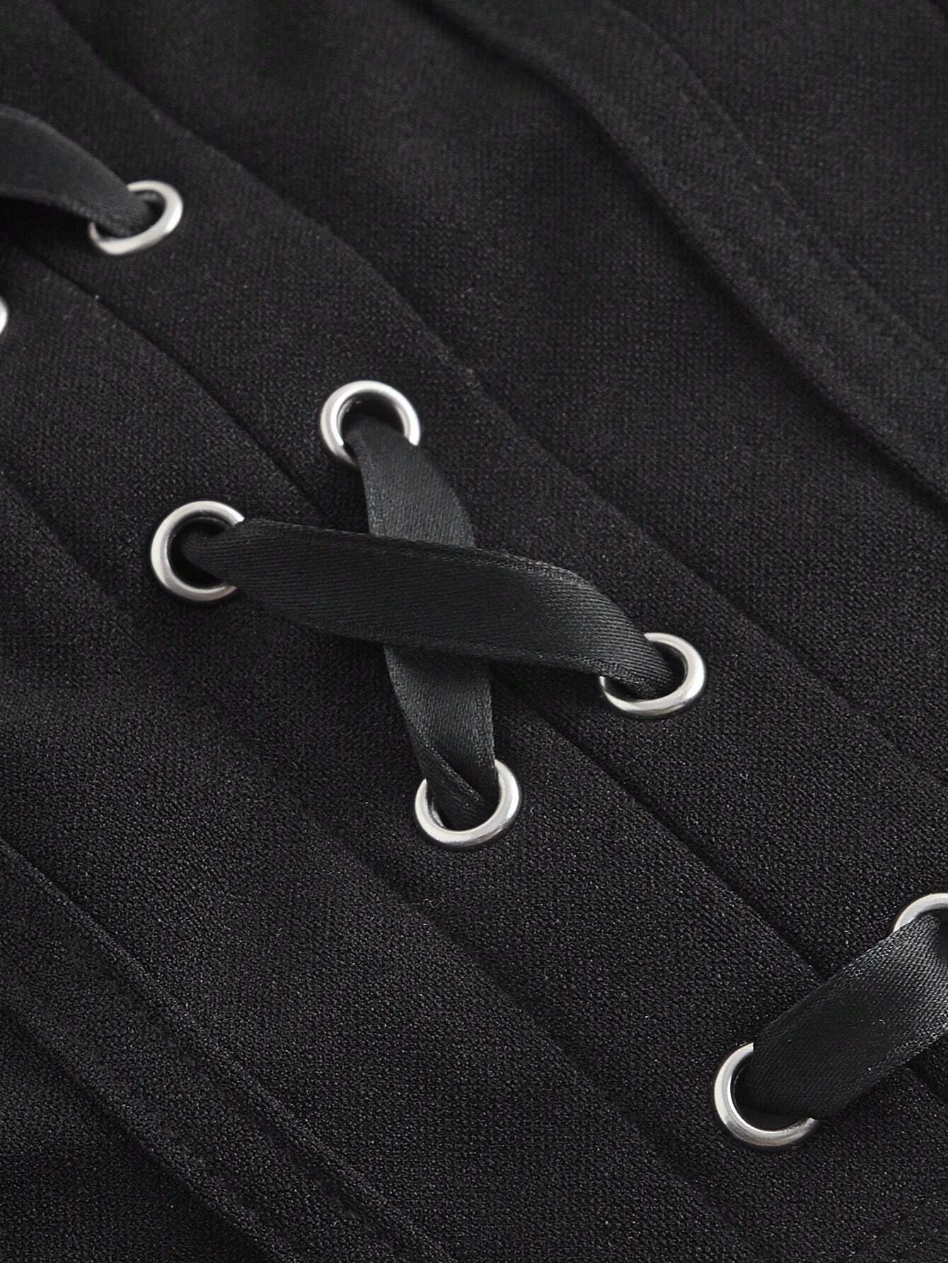 Lace-up top with fitted cut