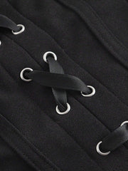 Lace-up top with fitted cut