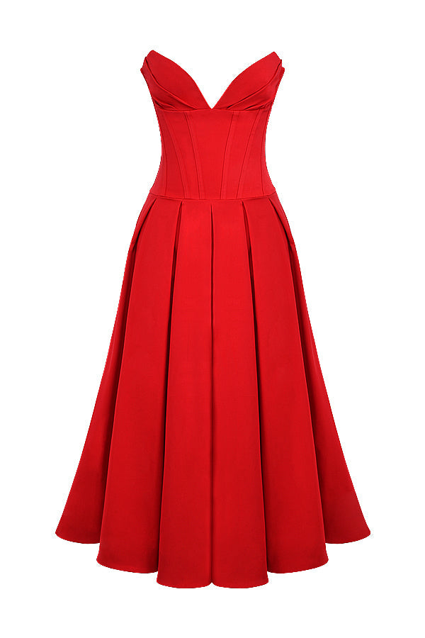 Ballerina axelbandslös långklänning