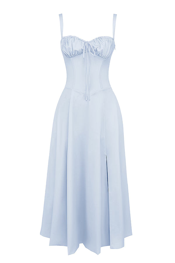 Light blue corset midi dress