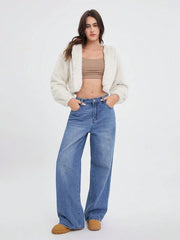 White plush short jacket