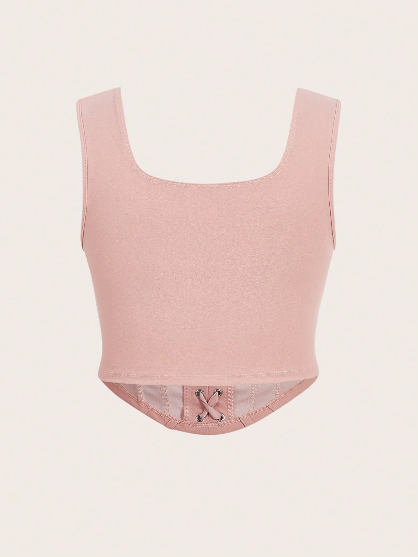 Lace-up top with fitted cut