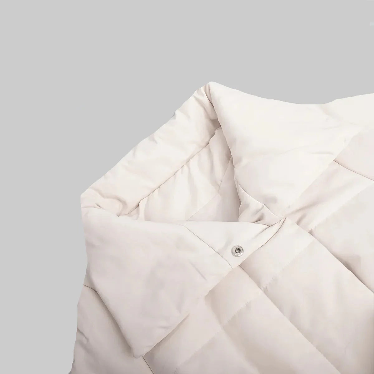 Long wrap puffer coat with belt and large shawl collar