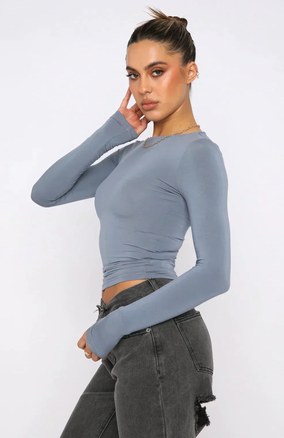 Smal långärmad T-shirt