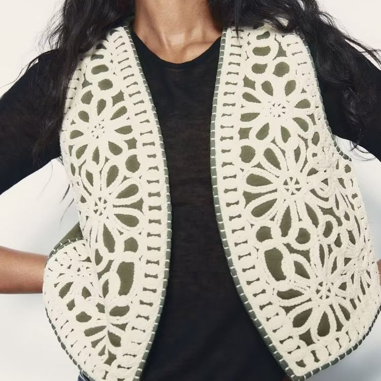 Retro vadderad bomullsväst