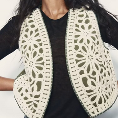 Retro vadderad bomullsväst