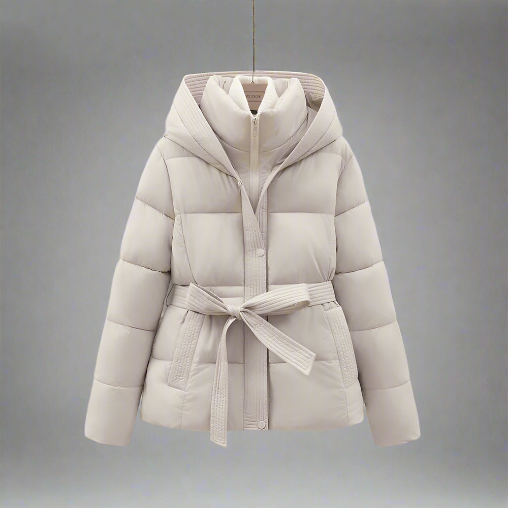 Vadderad midjejacka med bälte