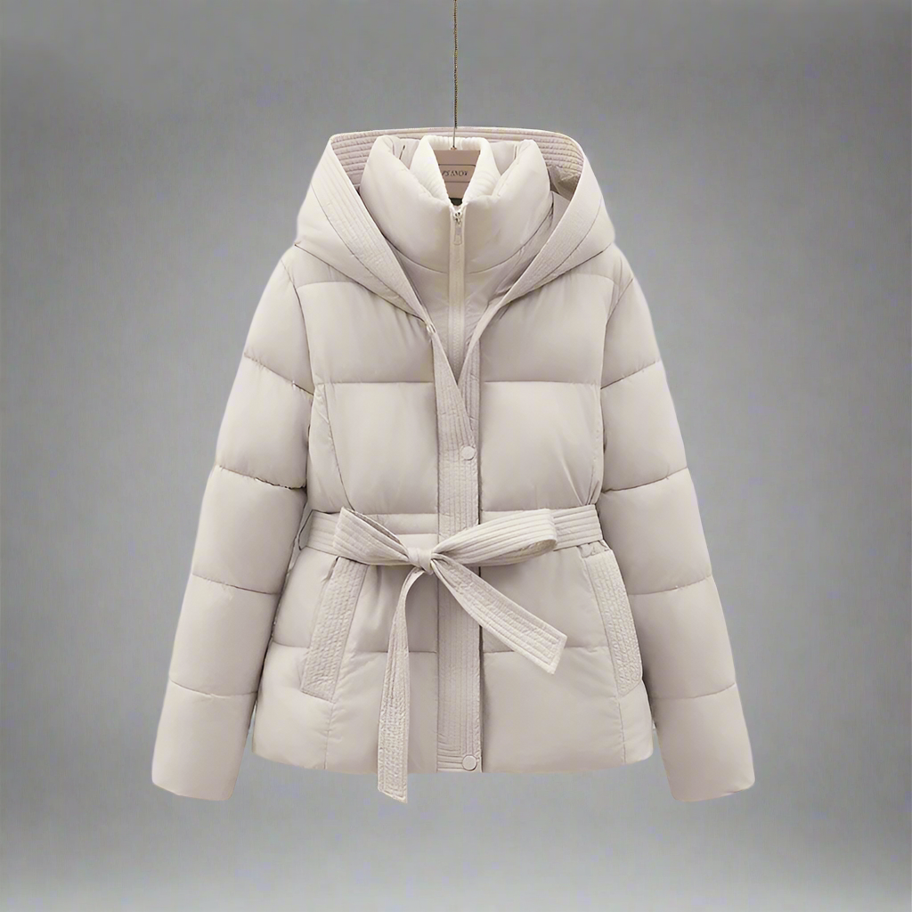 Vadderad midjejacka med bälte