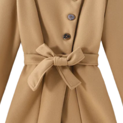 Beije jacka med knytband och uppknäppning