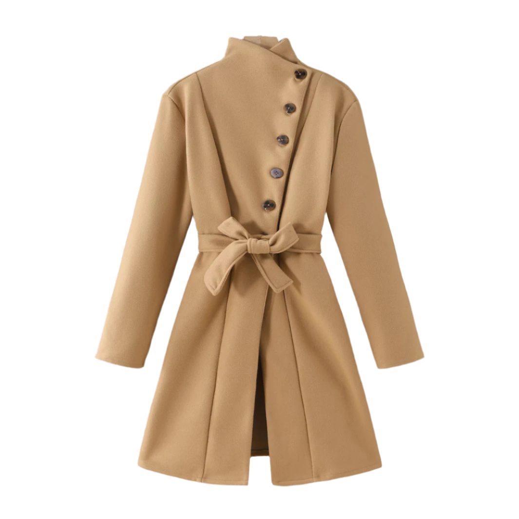 Beije jacka med knytband och uppknäppning