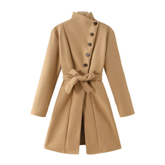 Beije jacka med knytband och uppknäppning