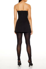 Black mini dress with glittery straps