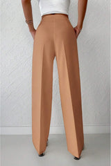 Beige wide leg pants