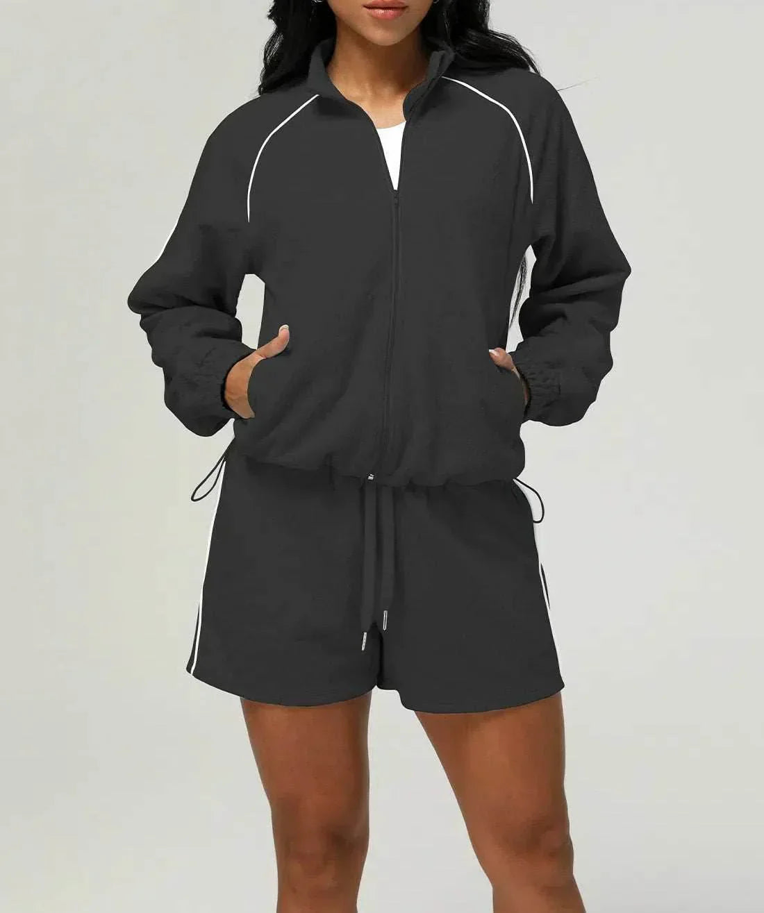 Sports tracksuit with jacket and shorts