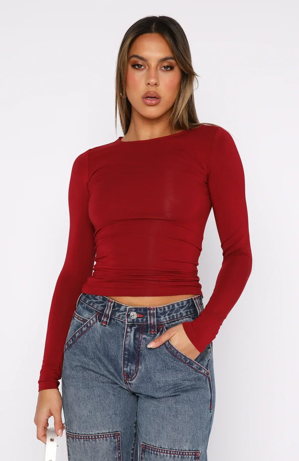 Smal långärmad T-shirt