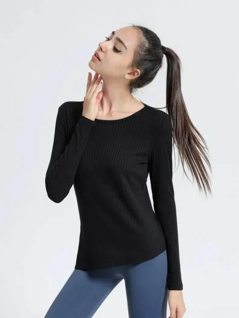 Long sleeve ribbed top