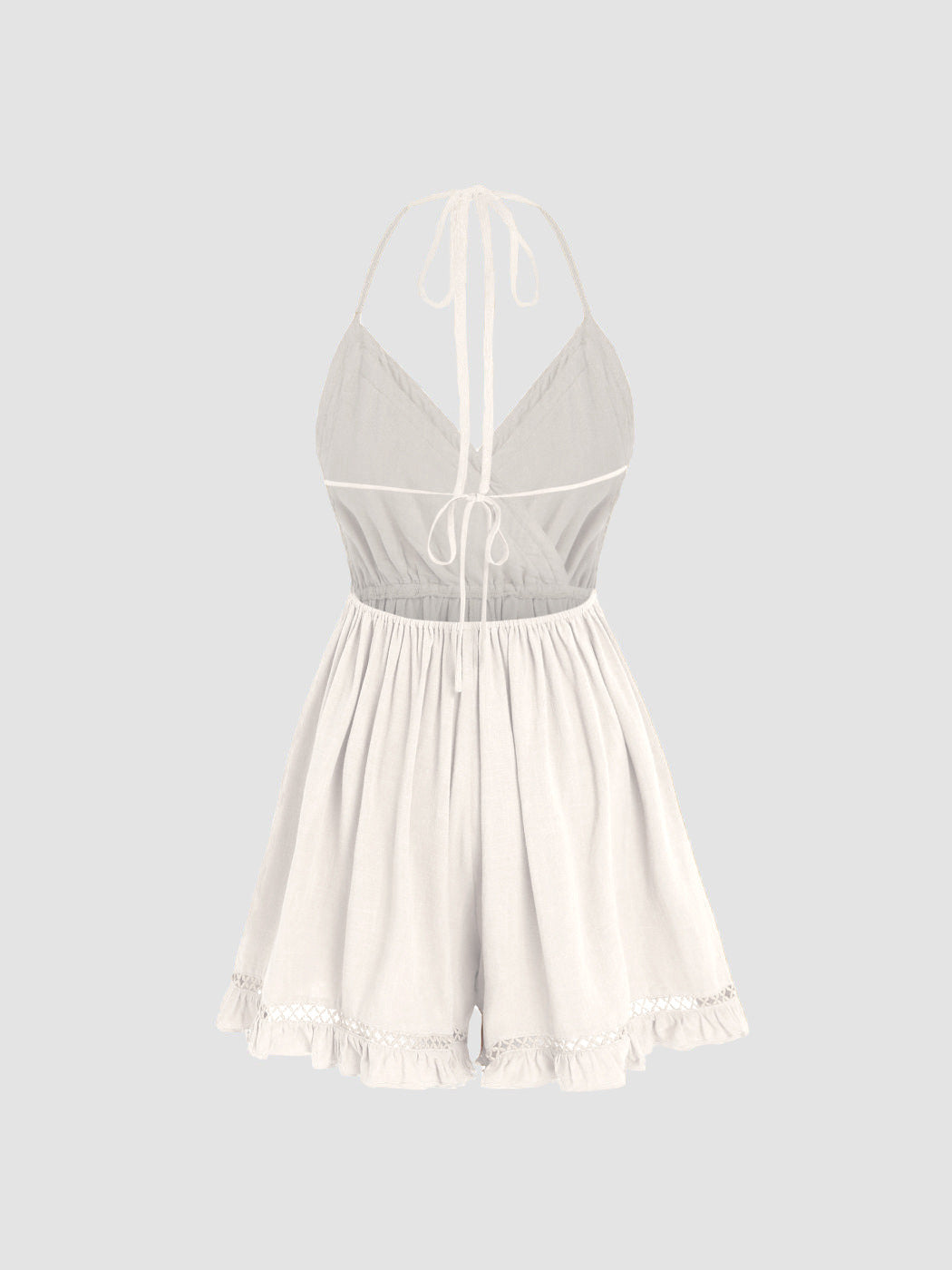 Avslappnad elegant vit klänning med struktur