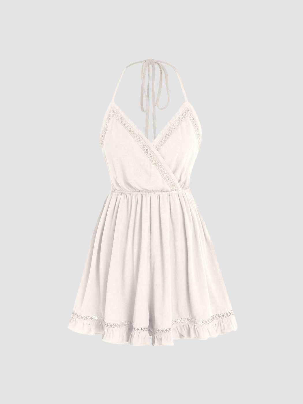 Avslappnad elegant vit klänning med struktur