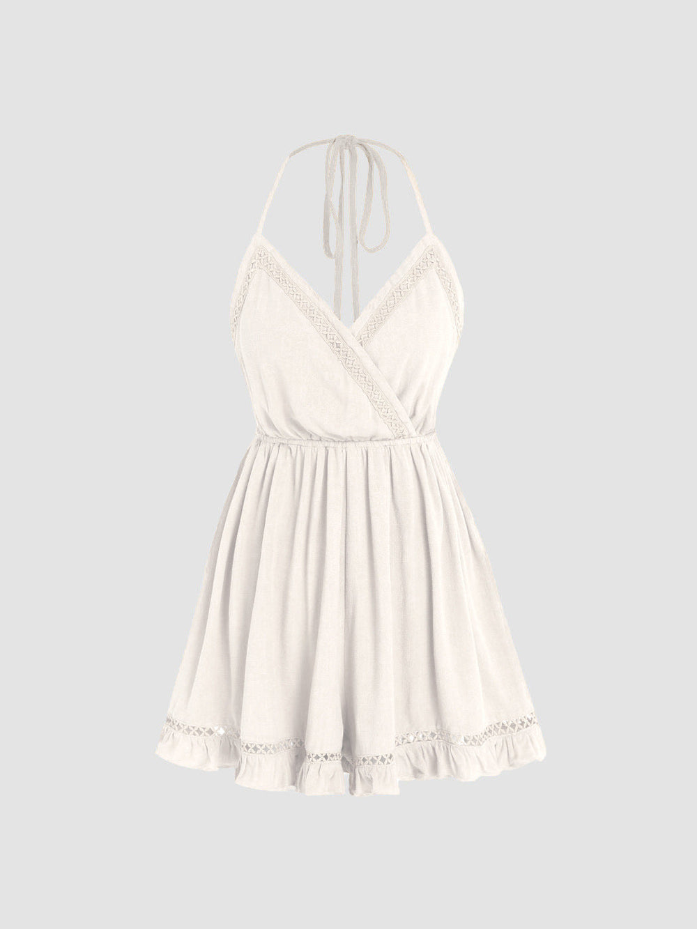 Avslappnad elegant vit klänning med struktur