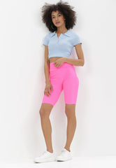 High-waisted sports shorts