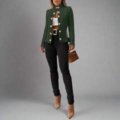 Blus med smal passform och långa ärmar