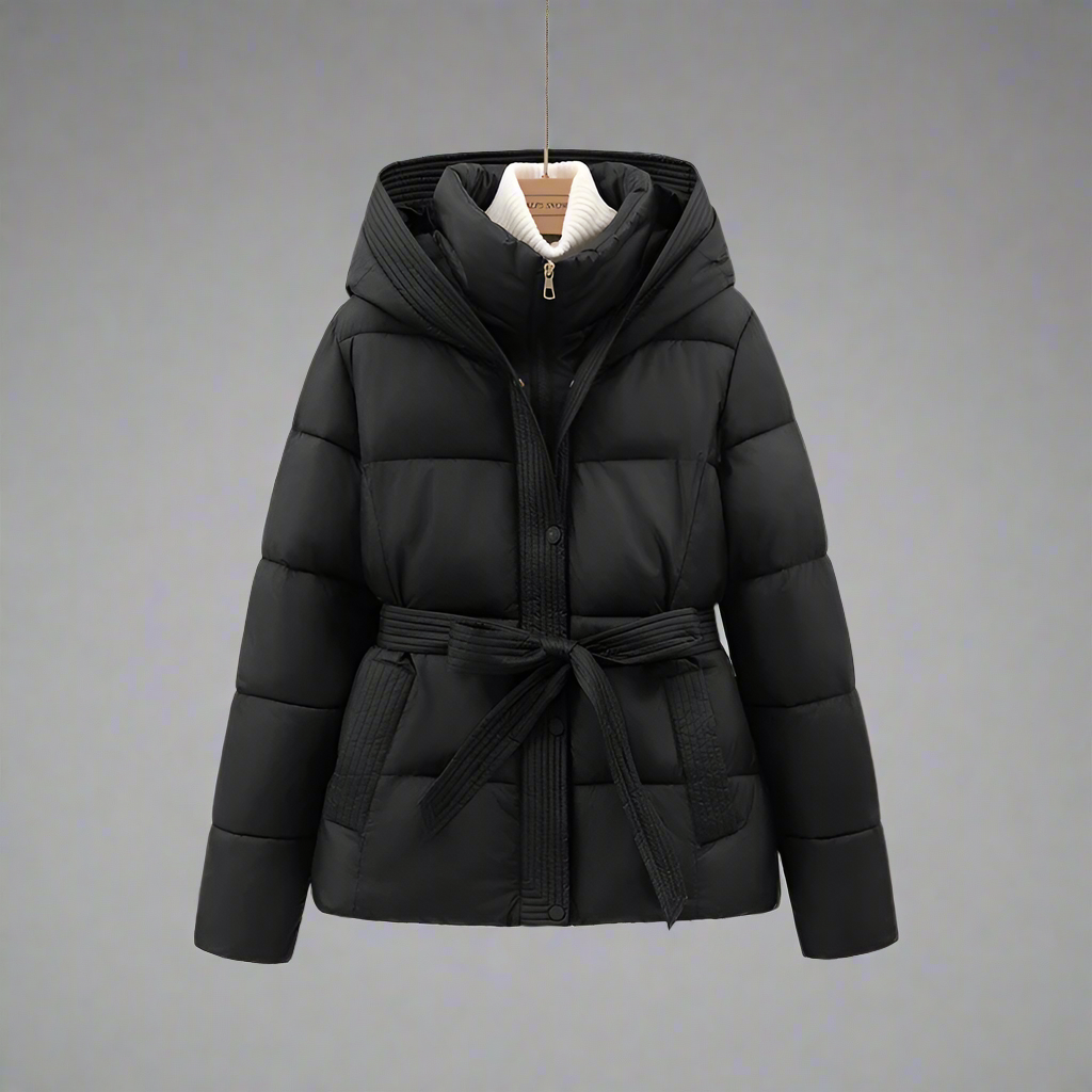 Vadderad midjejacka med bälte