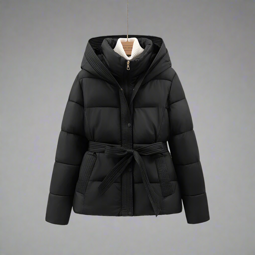 Vadderad midjejacka med bälte