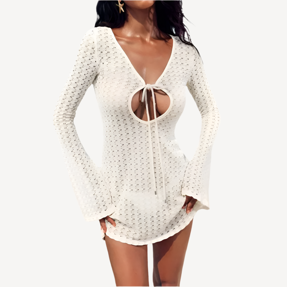 Textured Cutout Mini Dress