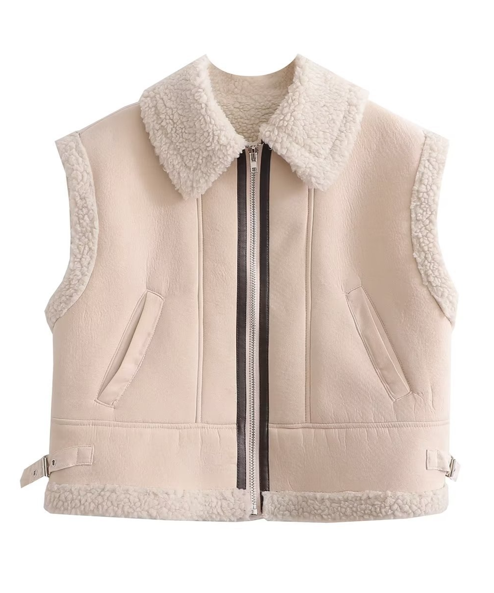 Päls modern väst med ficka