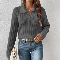 Avslappnad tröja med polokrage