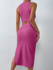 Åtsittande ärmlös maxikjol