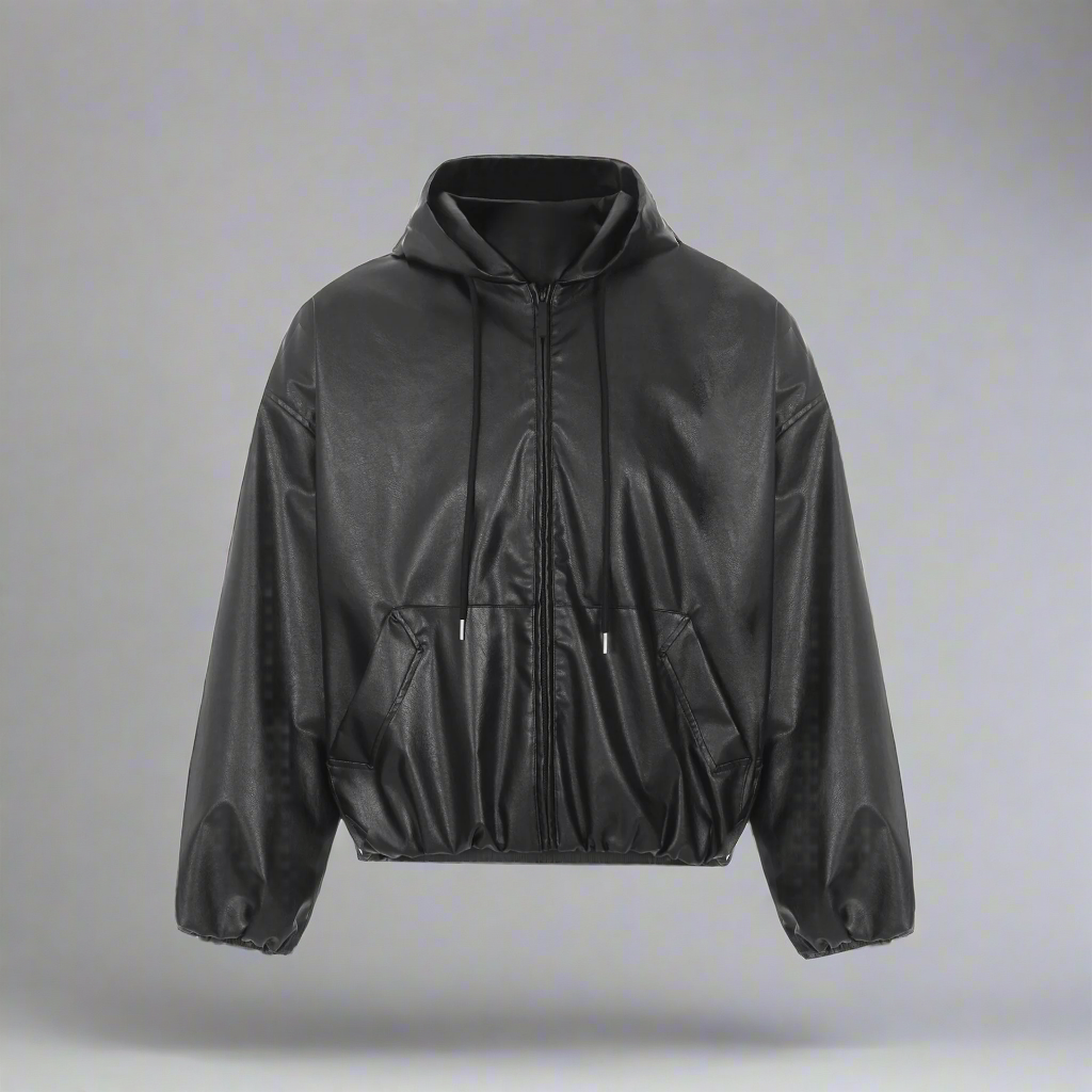 Skinnjacka med huva i retrostil