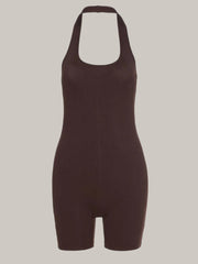 Bakluckelösa rompers med halterneck