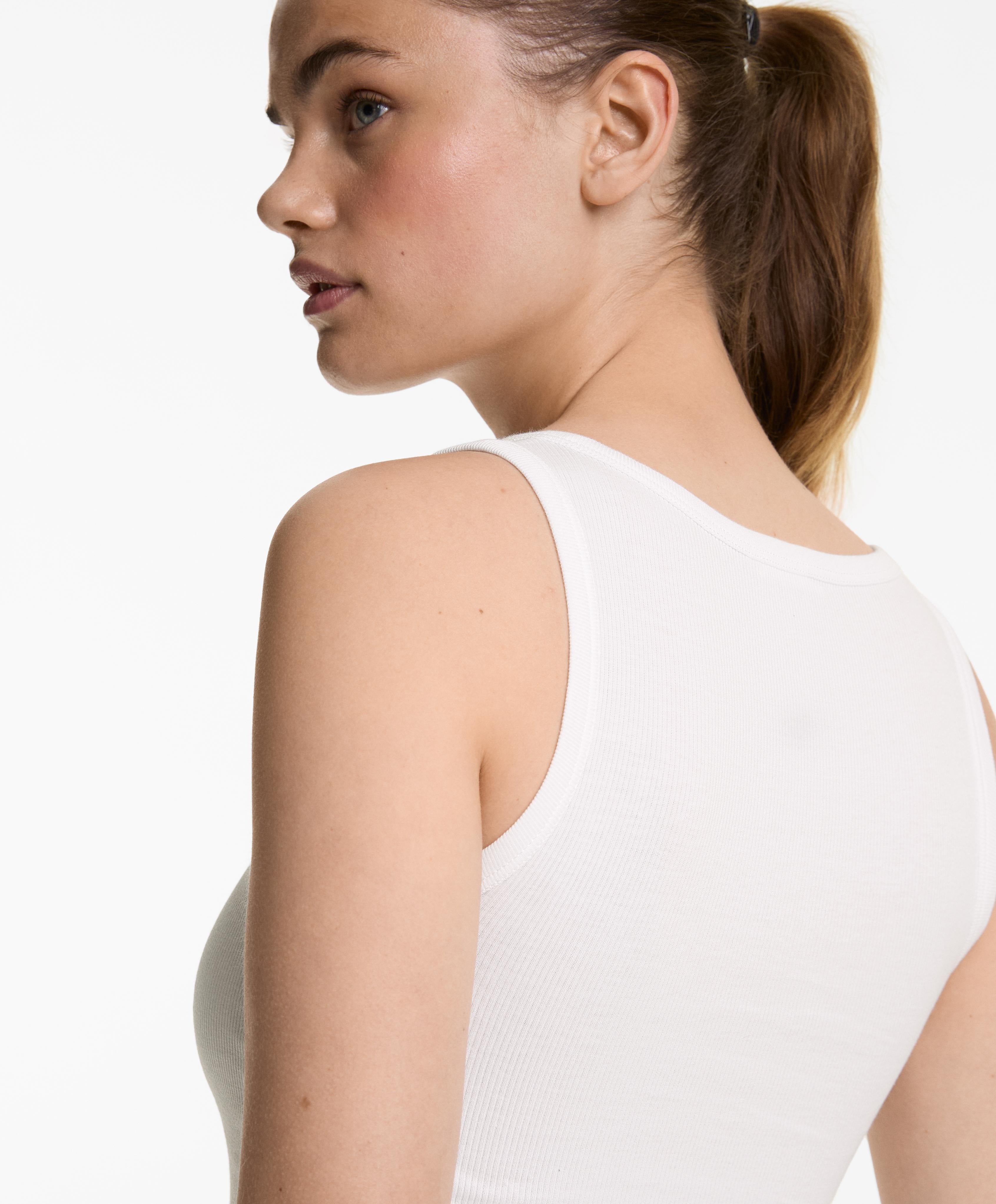 Ribbed Henley Tank Top