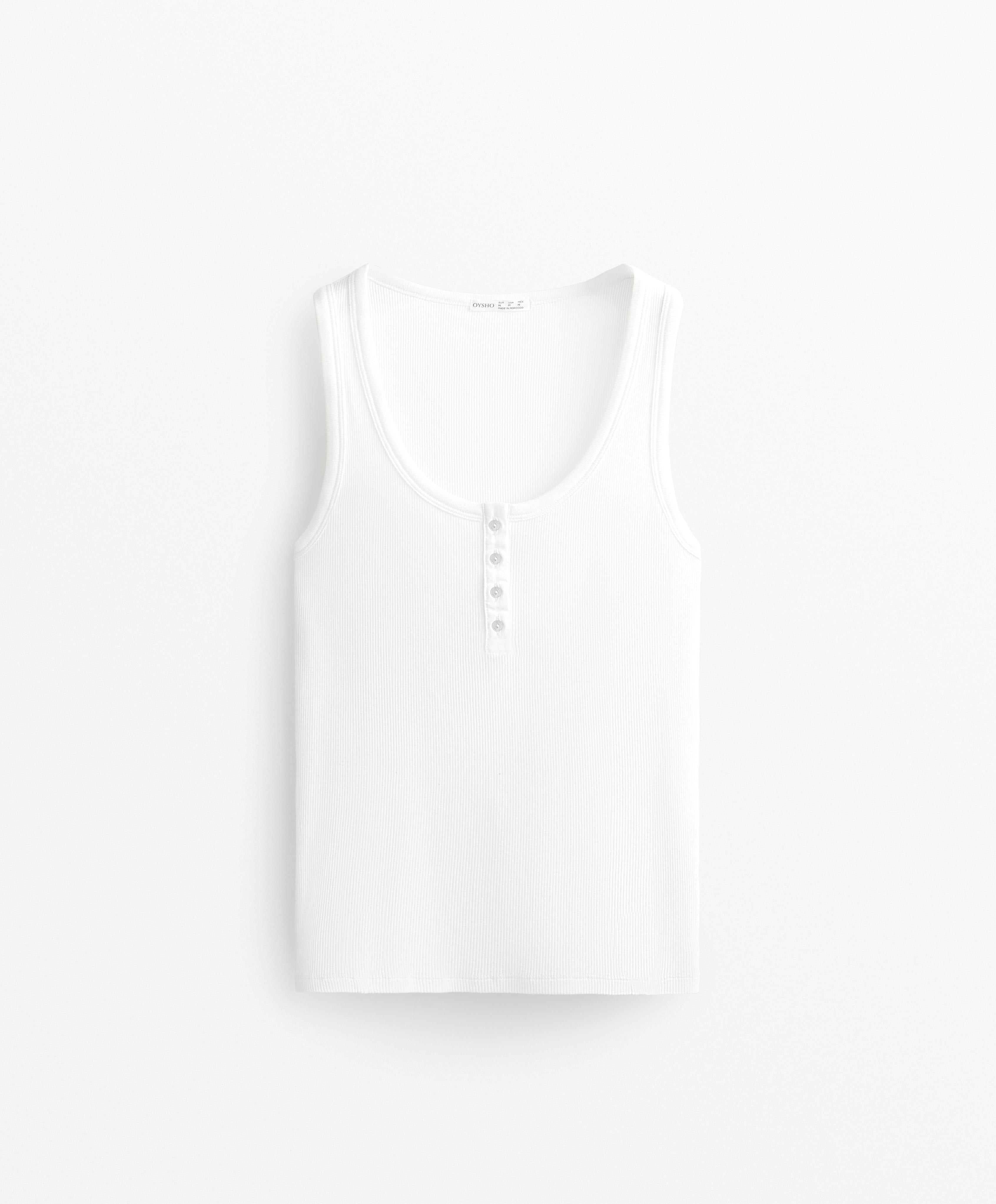 Ribbed Henley Tank Top