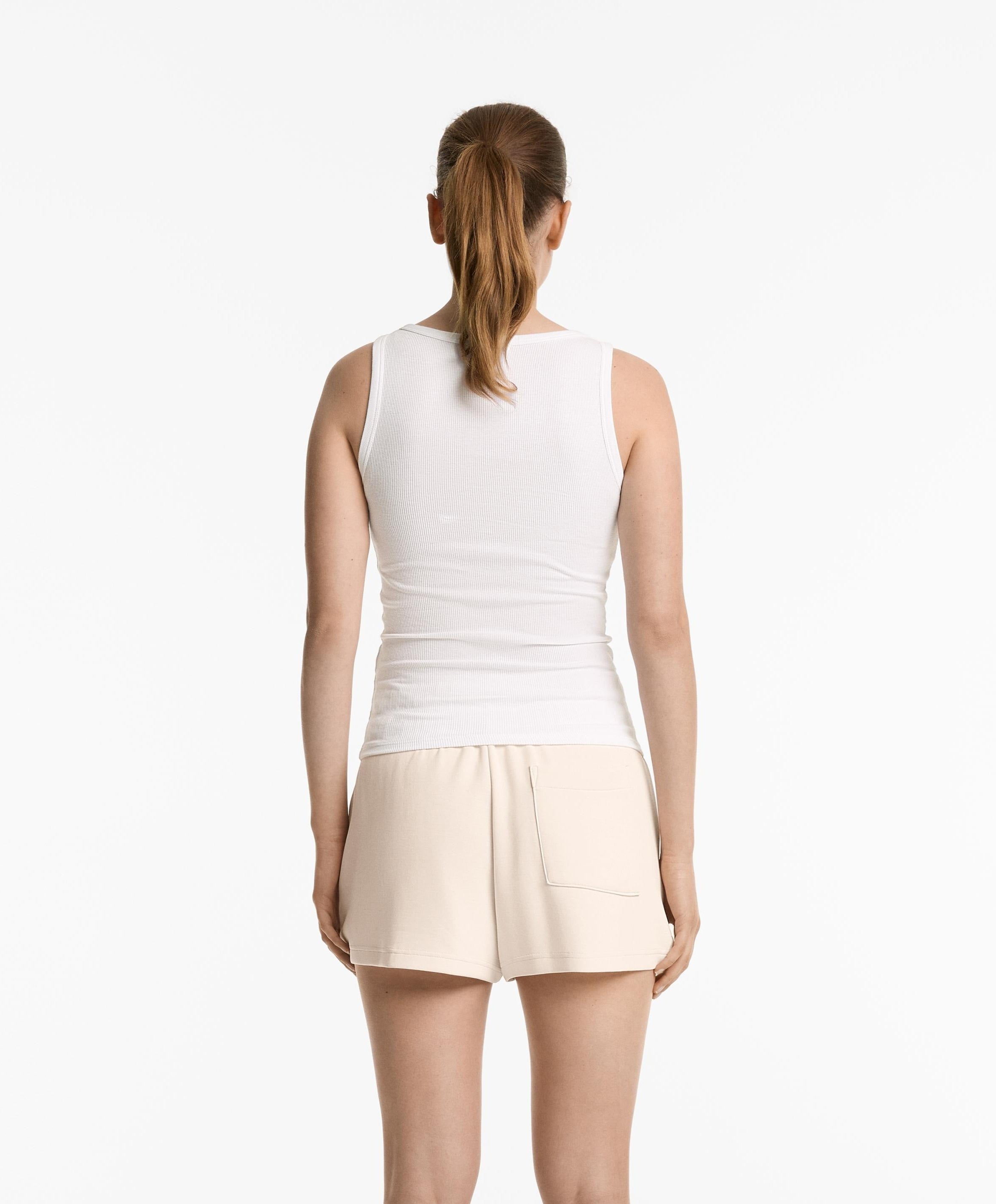 Ribbed Henley Tank Top