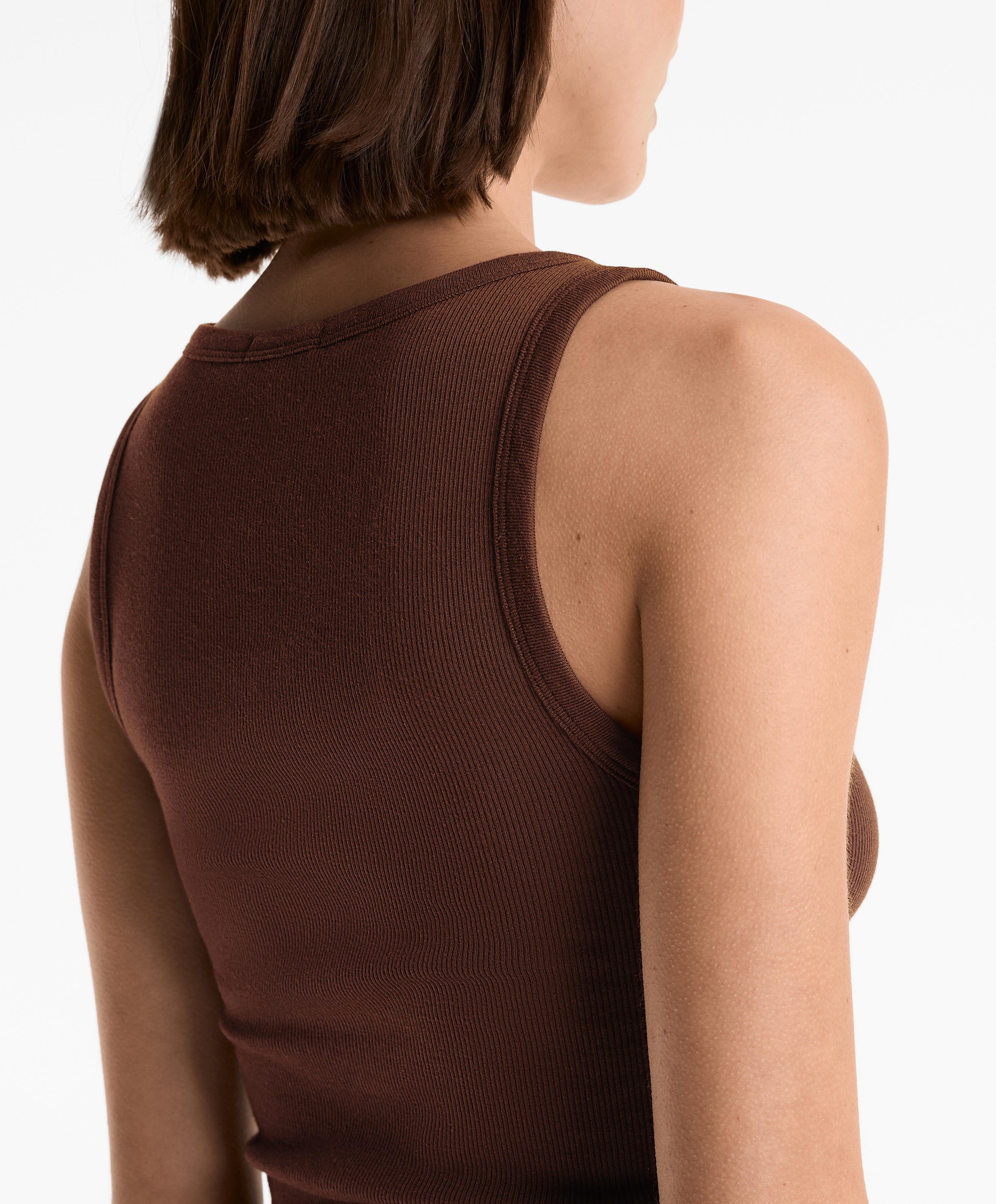 Ribbed Henley Tank Top