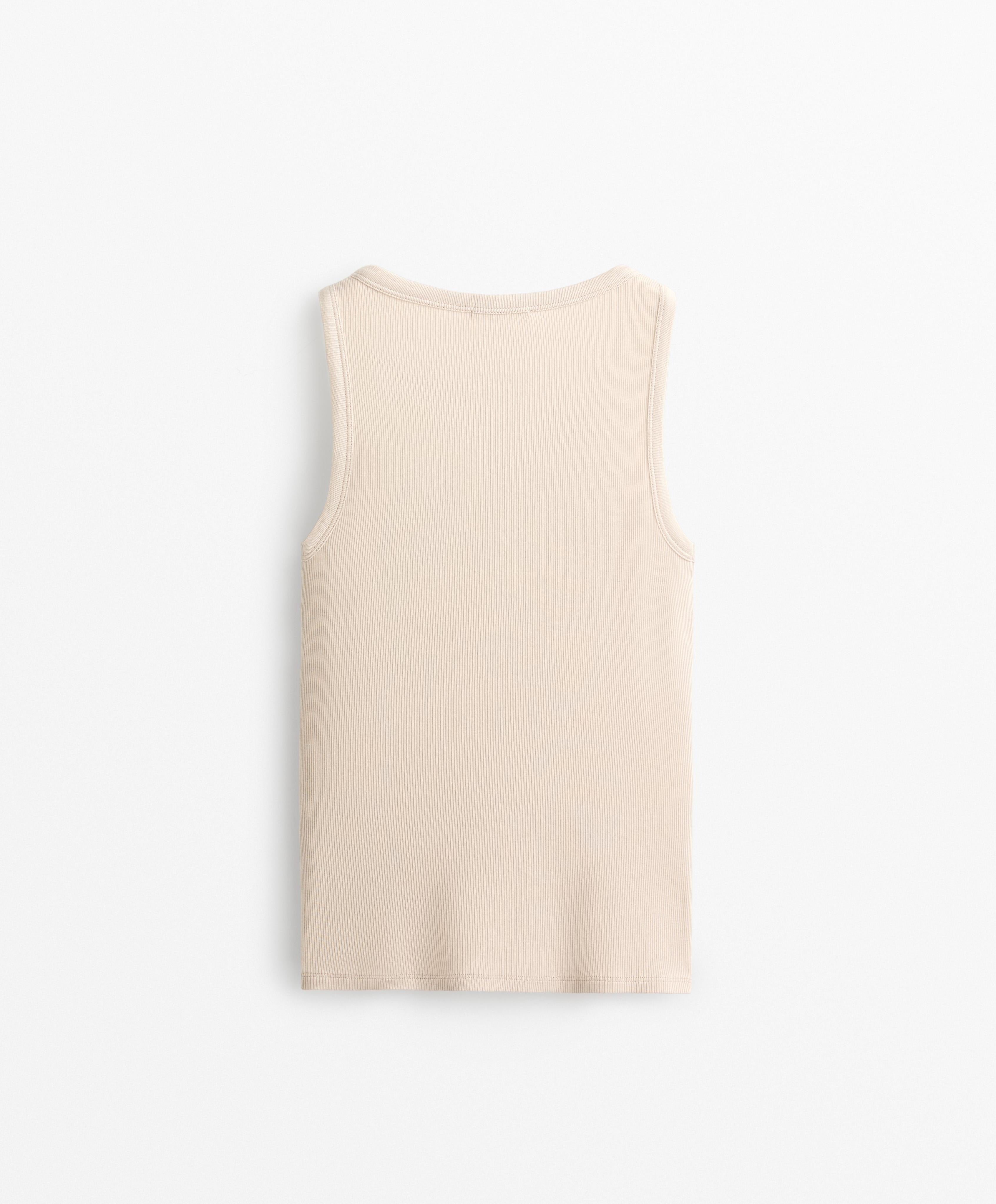 Ribbed Henley Tank Top