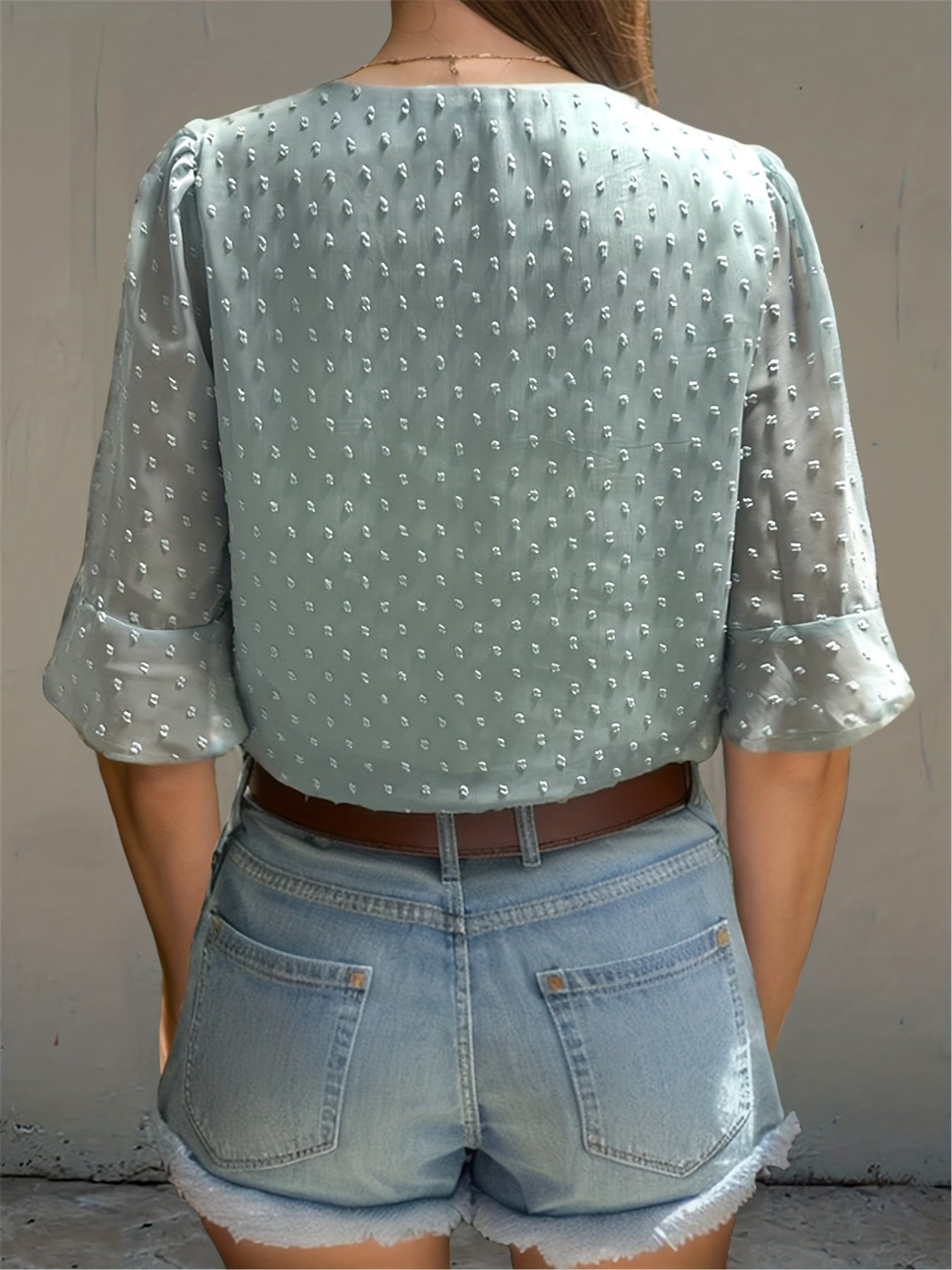 Lös blus med låg ärm