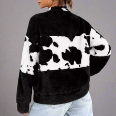 Svart fleece sweatshirt med lös passform